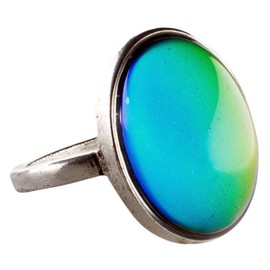 MOOD OASIS Classic Vintage Mood Ring Original Retro 1970s Style, Jumbo, Metal, Crystal