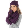 Beanie, Glove, & Scarf Bundle: Purple