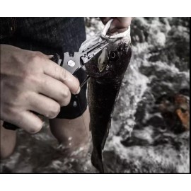 Booms Fishing 7" Fishing Tackle Pliers Tungsten Carbide Cutters,Sheath & Lanyard Stainless