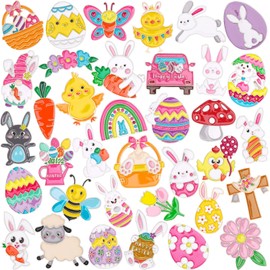 DTOFOOT 36 PCS Easter Enamel Brooch for Hats Chicken Bunny Carrot Egg Basket Candy Label Badges DIY Brooch Pins for Clothes Bags Backpack Jewelry Hat Jacket Decoration