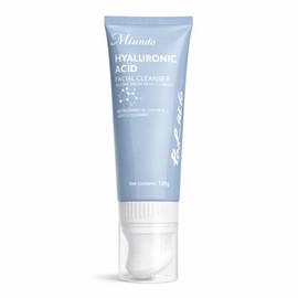 Limpiador Facial con Ácido Hialurónico 120g con Cepillo de Silicona Integrado – Gel Facial Hidratante de Limpieza Suave para Rostro