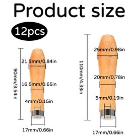 12 Stück Feilenheft,feilenheft kunststoff,holzgriff für feilen,Feilenschneidewerkzeug-Griff,Holzfeilengriff Holz,Holzgriff Mit Starken Metallhalsbändern Für Feilengriff,Holzbearbeitung Und Meißeln