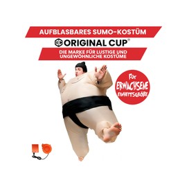 OriginalCup® Inflatable Sumo Wrestler Costume, Unusual Adult Size Costume, Premium Quality, Polyester, Comfortable and Resistant to Wear, with Inflation System