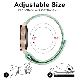 Nylon Straps Compatible with Garmin Venu Sq Music Strap, Soft Replacement Sport Nylon Wristband for Garmin Venu Sq Music/Venu Sq/Venu/Venu 2 Plus (Green)