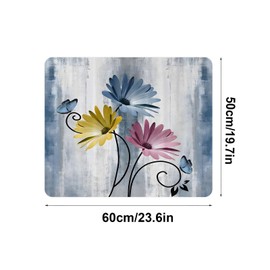 FengFaer Wooden Board Flower Washer Top Cover Mat Dust Cover Pad for Washer Dryer, Washer and Dryer Covers for The Top, Dryer Top Protector Mat,Anti-slip Washing Machine Top Protector (Style C)