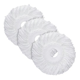 3 Pack Spin Mop Heads Replacement for 360° Rotating Round Spin Mop, Universal Magic Microfibre Refills - White