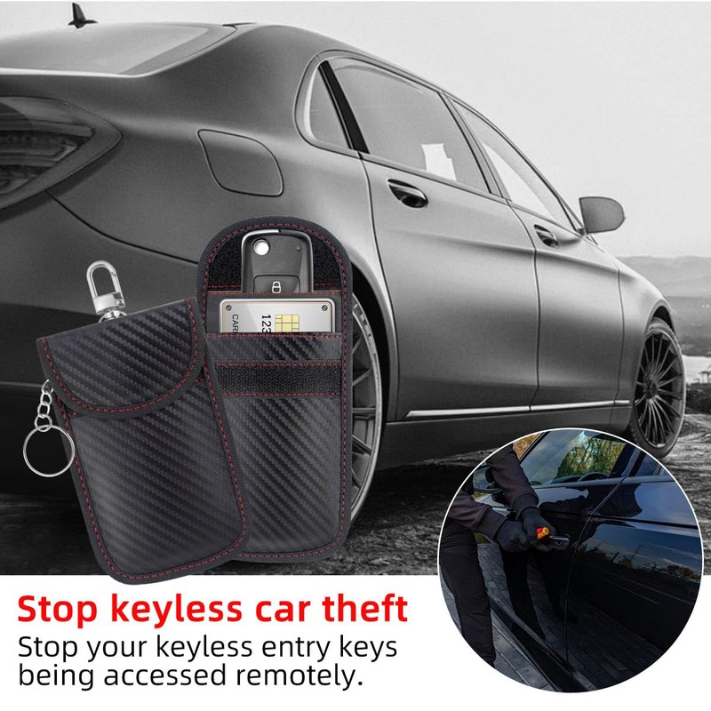 2 Pack Faraday Car Keycase Protective Bag Car rfid Signal