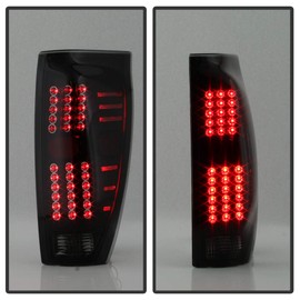 ACANII - For NEW Black Smoke 2002-2006 Chevy Avalanche 1500 2500 LED Tail Lights Brake Lamps Driver & Passenger Side