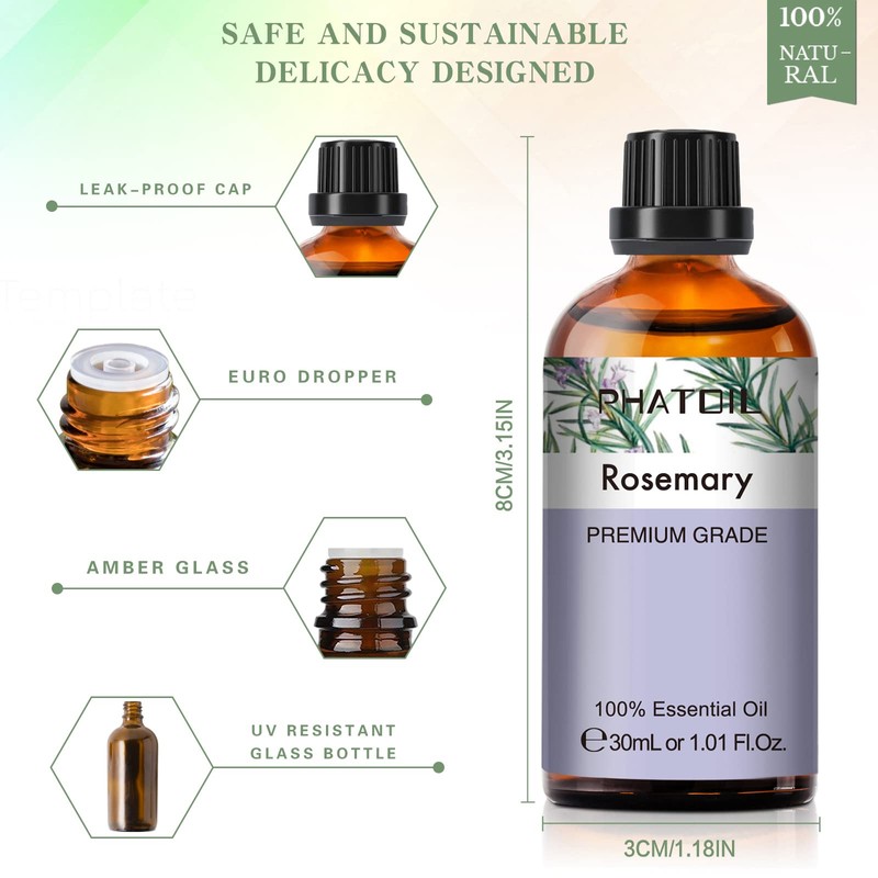 Phatoil Rosemary 1.0 fl oz (30 ml), Essential Oil, Essential