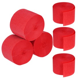 jiebor Christmas Streamers Red Crepe Paper Streamers 492ft 6 Rolls for Christmas Party Wedding Birthday Home Classroom Office Door Wall Party Decorations