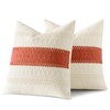 Woaboy Set of 2 Rust Orange Boho Decorative Throw Pillow