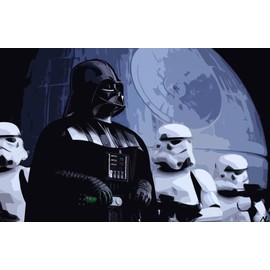 Darth Vader and Stormtroopers Pop Art Illustration #1 - Science Fiction Home Decor Poster Print (11x17 inches)