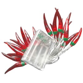 20 LED de cadena de luces LED de alimentadas por pilas, decoraciones para patio, valla, cubierta, balcón, camping (rojo)