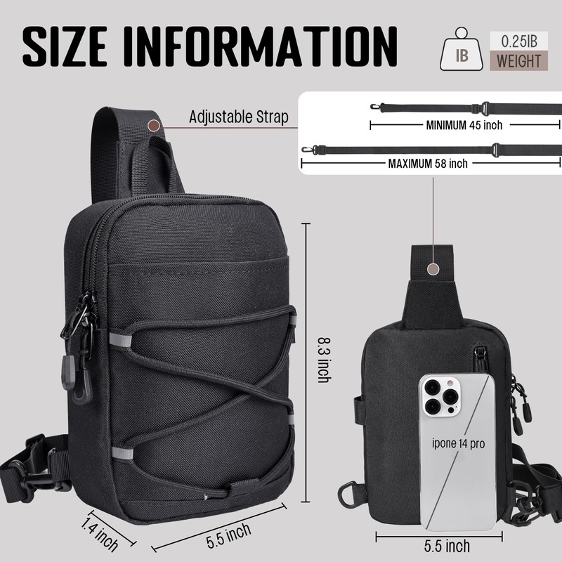 MOZETO Small Sling Bag RFID Blocking Mini Crossbody Bag YKK