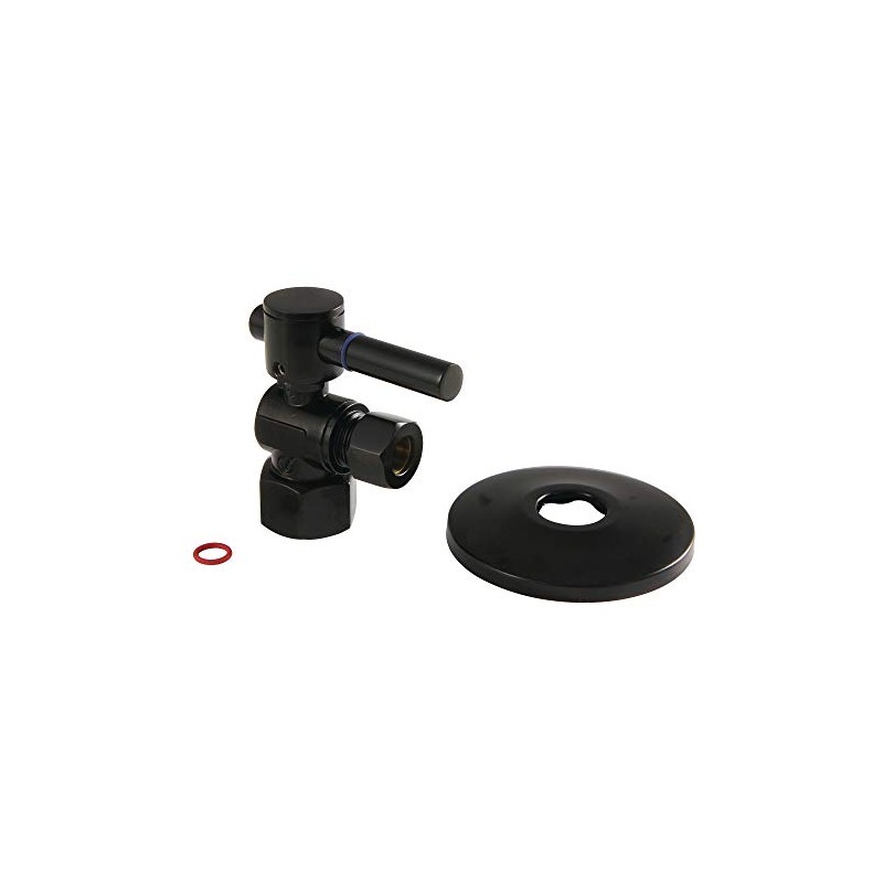 Kingston Brass CC43100DLK Angle Stop Valve, Matte Black