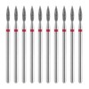 10 Piece Diamond Flame Cuticle Drill Bits with Case 3/32''