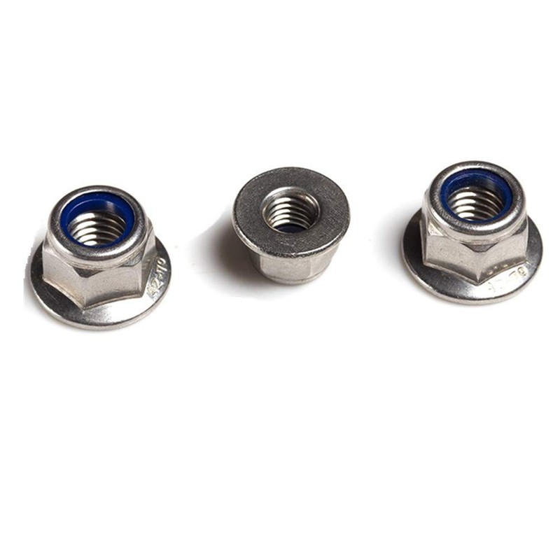 Pack of 25 Hex Nuts with Flange Self-Locking (with Polyamide