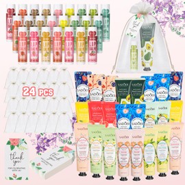 Hand Cream and Lip Balm Bulk Gift Set for Bridal Shower, Bridesmaid and Baby Shower Party Favors for Guests, Teacher Appreciation, Employee Appreciation, Small Christmas Thanksgiving Gifts for Women