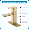 Weshi Bathroom Faucet, Modern Single Hole Bathroom Basin Faucets, Brass