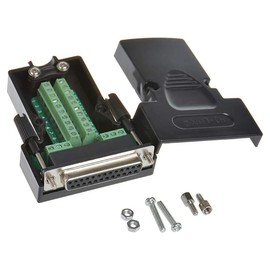 Harrisen DB25 Solderless Socket, RS232 D-SUB Serial to 25-Pin Connection Socket Adapter Breakout Board with Housing Long Screws Nuts Pack of 2