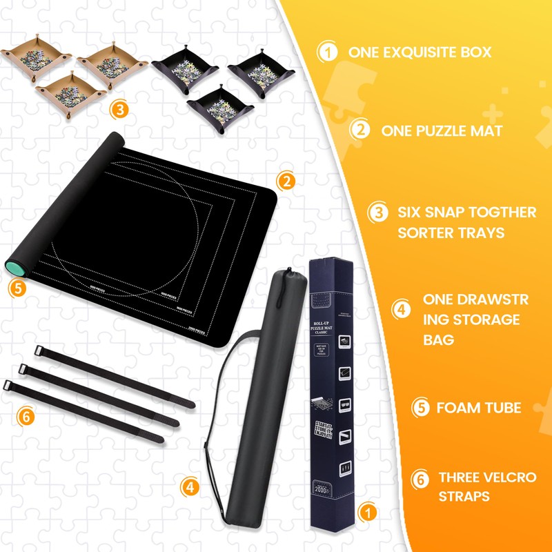 Pohxev Jigsaw Puzzle Mat Roll Up, Portable Saver Pad 48”