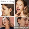 Kakonia 12 Pairs Hoops Earrings for Women Stainless Steel Cute