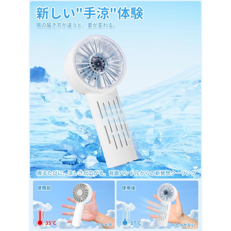 Handy Fan Cooling Plate LED Display Portable Fan Handheld Fan