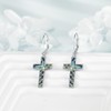 VONALA Cross Earrings Sterling Silver Dangle Drop Leverback Cross Earrings