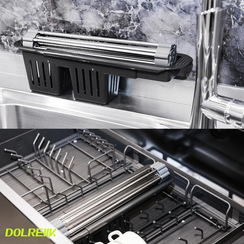 Dolreiik,Roll Up Dish Drying Rack Over The Sink, 304 Stainless