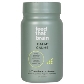 Feed That Brain Feed That Brain Daytime Calm Gummies, L-Theanine (Banana Blueberry Smoothie) 60 pc Gluten-Free Vegan Stress Relief Gummies
