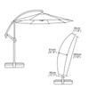 OKPOW Patio Umbrella Cover fits 11Ft To 13Ft Outdoor Umbrellas