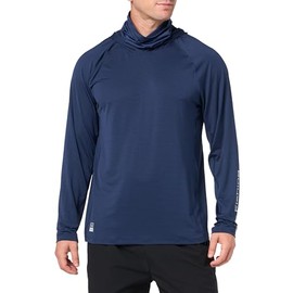 HUK Men's Standard A1A Hoodie, Quick-Dry Hooded Fishing Shirt with Built in Neck Gaiter, Naval Academy