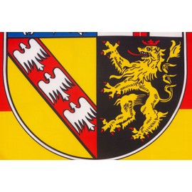 PHENO FLAGS Saarland Flag - Federal State Flag with Brass Eyelets - 90 x 150 cm - Weatherproof Flags for Flagpole - 100% Polyester