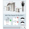 FORIOUS Bathroom Faucets 3 Hole Brushed Nickel, Waterfall 8 Inch
