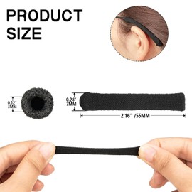3 Pairs Eyeglasses Ear Cushions for Glasses Eyeglasses Temple Tips Sleeve Protectors Non-Slip Comfortable Elastic Glasses Ear Cushion Eyeglass Ears Behind Guards Ends Arm Covers (3, Black)