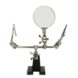 NEIKO 01902 Adjustable Helping Hand with Magnifying Glass, Soldering Station Stand with Dual Alligator Clips and a Heavy Base(Pack of 6),Chrome