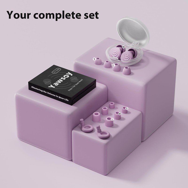 Yawsoy Ear Plugs for Sleeping Noise Cancelling, Reusable Soft Noise