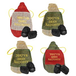Set of 4 Realistic Bags of Coal! Perfect for The Troublemaker of Your Family! Measures - 1.25in.d (3.13cm)