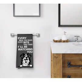 Dwept Funny Kitchen Towels, Every Meal You Make Every Bite You Take Dish Towels, Dog Kitchen Decor, Dog Decorative Kitchen Towels, Dog Lover Gifts, Australian Shepherd Dog Hand Towels for Bathroom
