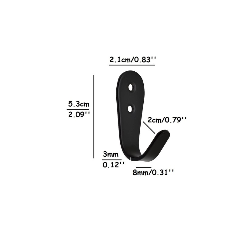 Mokife Coat Hooks for Wall Door, 8 Pack Black Jacket