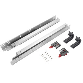 meite 1 Pair Undermount Soft Close Drawer Slides 15 Inch Ball Bearing Full Extension Dresser Drawer Glides Side Mount Heavy Duty Cabinet Rails 77 LB Capacity