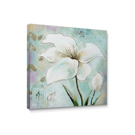 Niwo ART - Teal Poppies, Flower Canvas Wall Art Home Decor,Framed Ready to Hang
