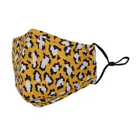 Washable Reusable 3 Layers Cotton Cloth - Yellow - Leopard Print, One Size Fits Most