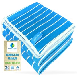 ELIMANN® Ultraweiche Bambus Premium Hochglanz Reinigungstücher, SAUGFÄHIG & STREIFENFREI, 3er-Set (50x40 cm) – kein Putzmittel nötig. Perfekt für Küche, Glas, Dusche, Möbel, Fenster, Brille & Auto