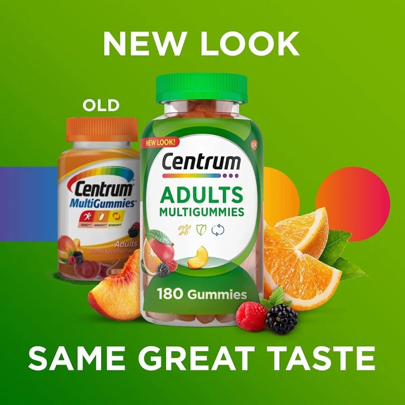 Multivitaminico Centrum Adultos Vitaminas 180 Gomitas Energy Frutas