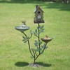 38" H Cast Iron Pedestal Bird Baths for Outdoors,3 in
