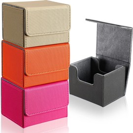 Yookeer 4 Pieces Leather Deck Card Boxes Cards Deck Game Box for Collectible ...