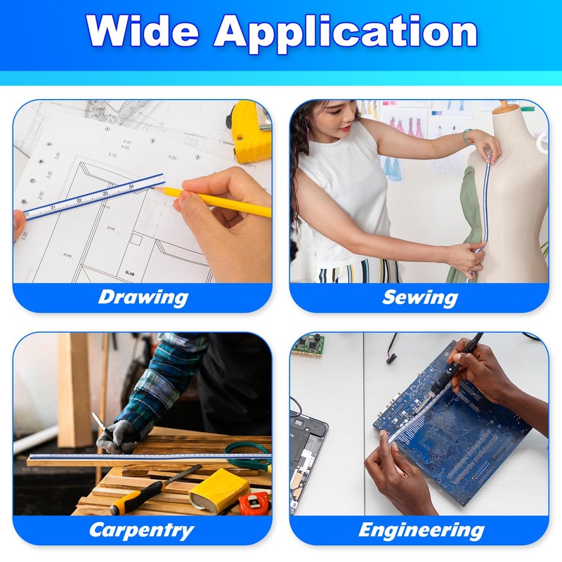 Cosmos 24-Inch Soft Plastic Flexible Curve Ruler Tape Measure