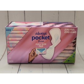 Always Pocket Feminine Pads with FlexFoam, Size 2 Heavy Flow, Unscented, 20 Pads
