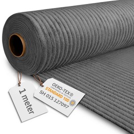 DreamRoots 1m Frost Grey Wide Cord Fabric - per metre